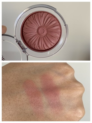 Clinique Black Honey Pop Blush Swatch on dark skin (right swatch)