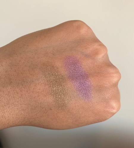 Clinique Lid Pop Eyeshadows grape pop willow pop swatches on dark skin