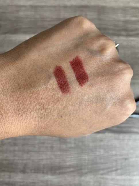 Make Up For Ever (MUFE) aqua lip liner 11c vs Maybelline shaping lip liner divine wine swatches