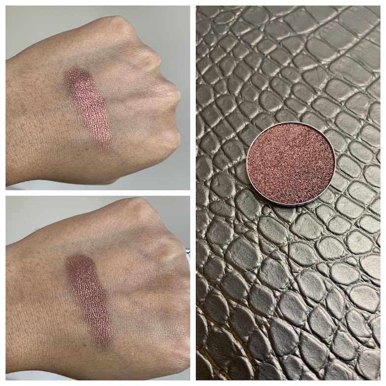 MAC Dazzleshadow Extreme Incinerated swatch on medium dark skin