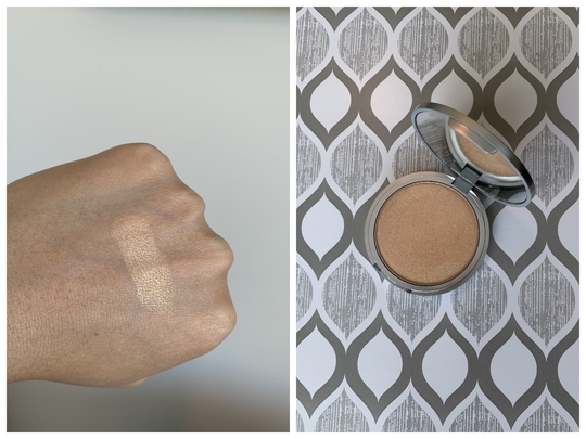 thebalm bonnie-lou manizer swatch on medium dark skin