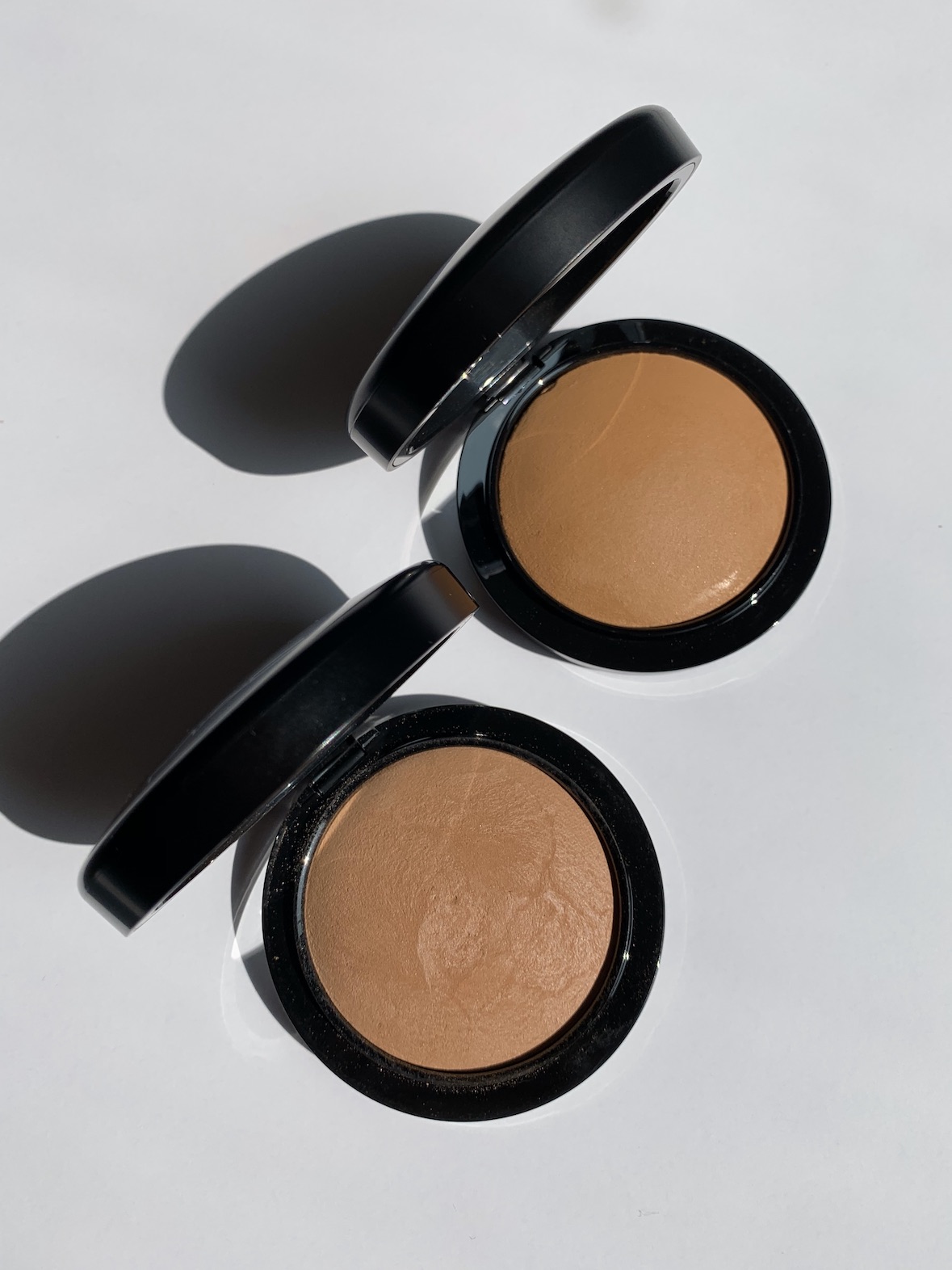 MAC Mineralize Skinfinish Natural Powder Medium Deep and Dark Swatches on medium dark skin