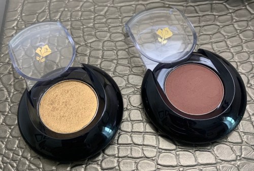 Lancome Color Design Eyeshadows Gold Lame and Canyon Swatches