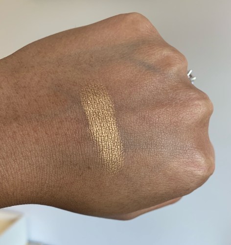 Lancome Color Design Eyeshadow in Gold Lamé Swatch on Medium Dark Skin