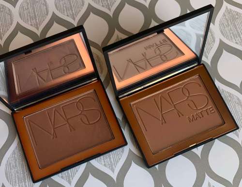 NARS Matte Bronzing Powder Punta Cana and Samoa bronzer swatches dark skin