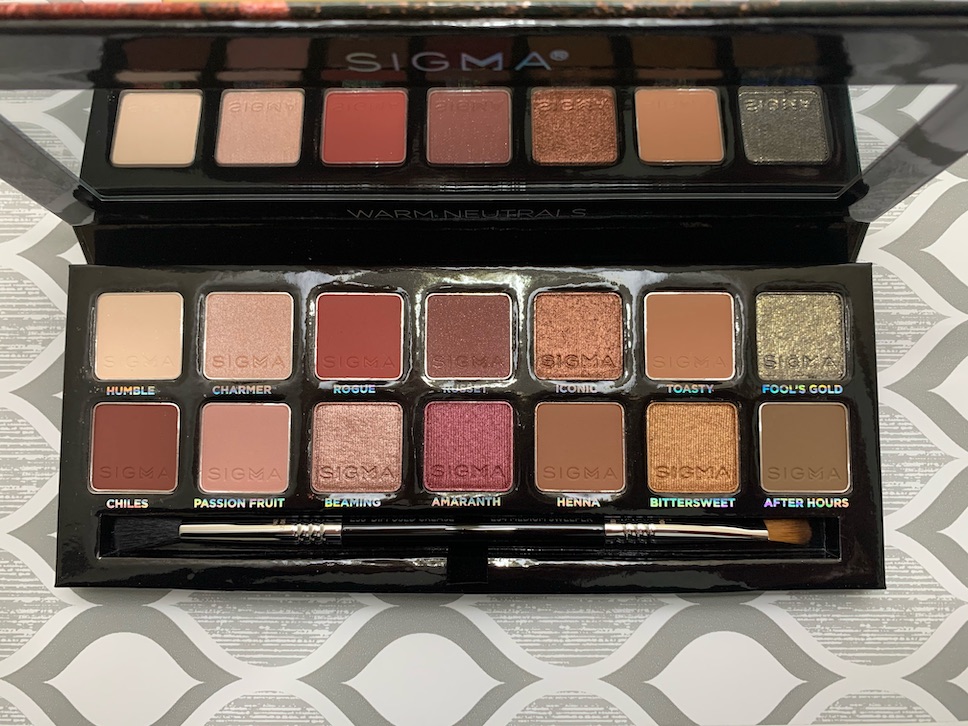 Sigma Warm Neutrals Eyeshadow Palette Swatches on medium dark skin