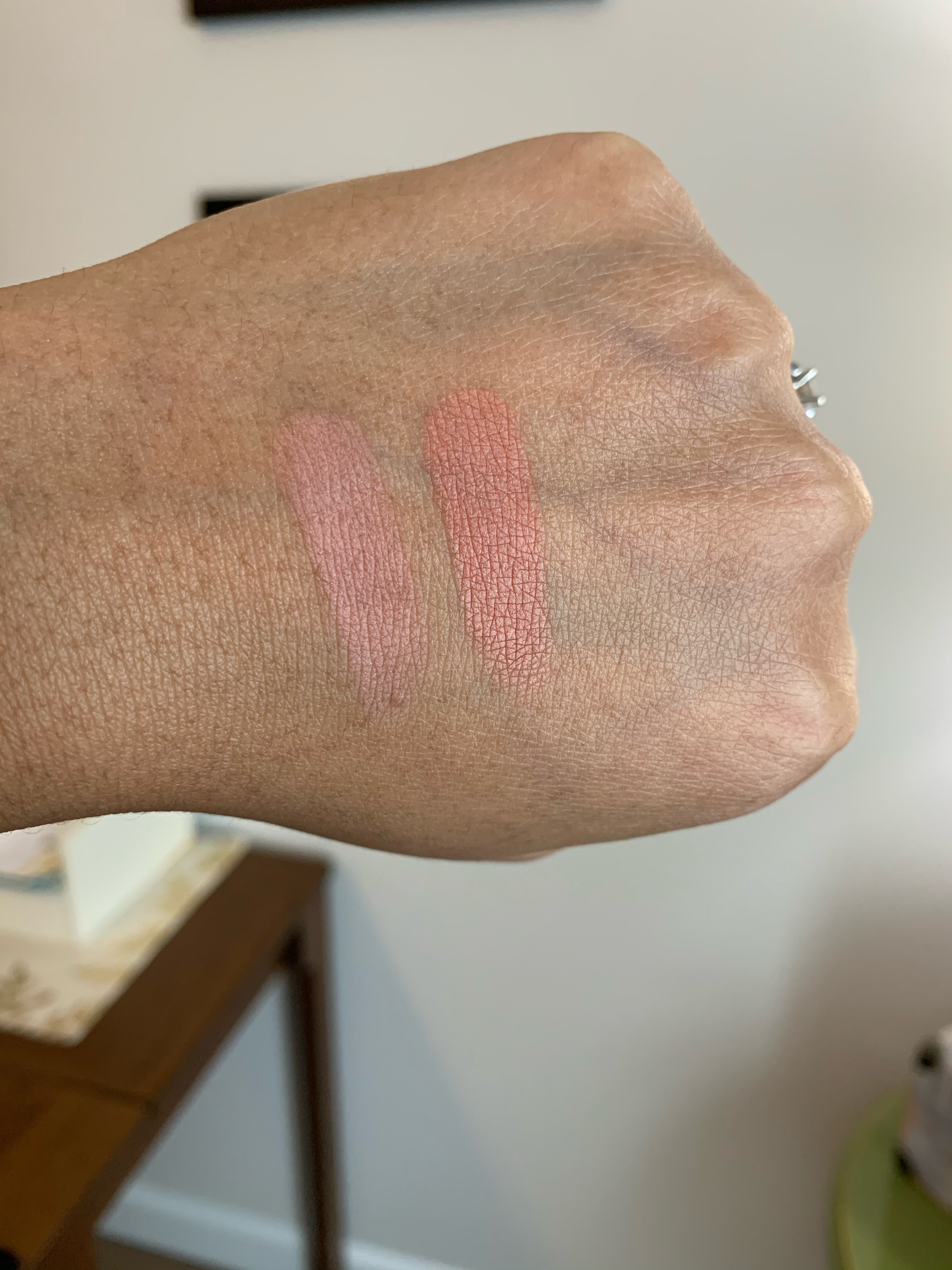 Sigma Warm Neutrals Eyeshadow Palette Passion Fruit vs Cor-de-Rosa eyeshadow Swatches on medium dark skin