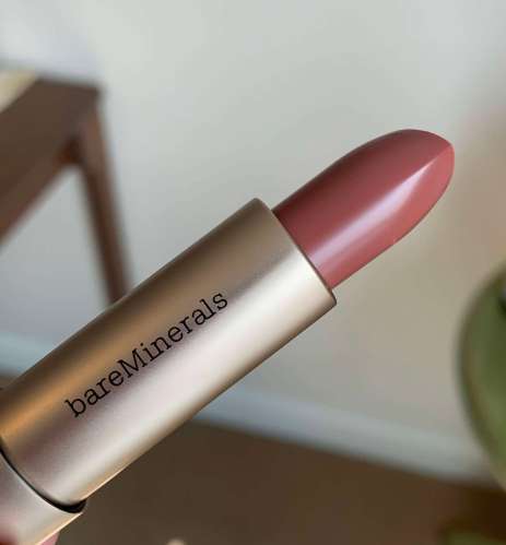 bareMinerals Mineralist Hydra Smoothing Lipstick - presence swatch on medium dark skin