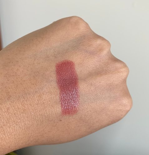 MAC Love Me Lipstick Bated Breath swatch medium dark skin
