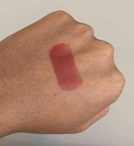 NARS Satin Lipstick Banned Red swatch medium dark skin