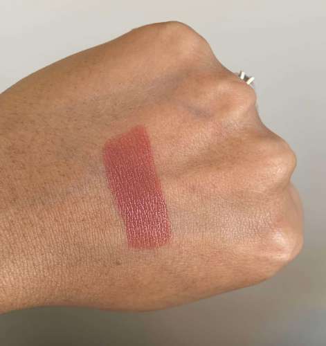 Bobbi Brown Luxe Lip Color Swatches on medium dark skin (Bahama Brown, Downtown Plum, Pink Buff)