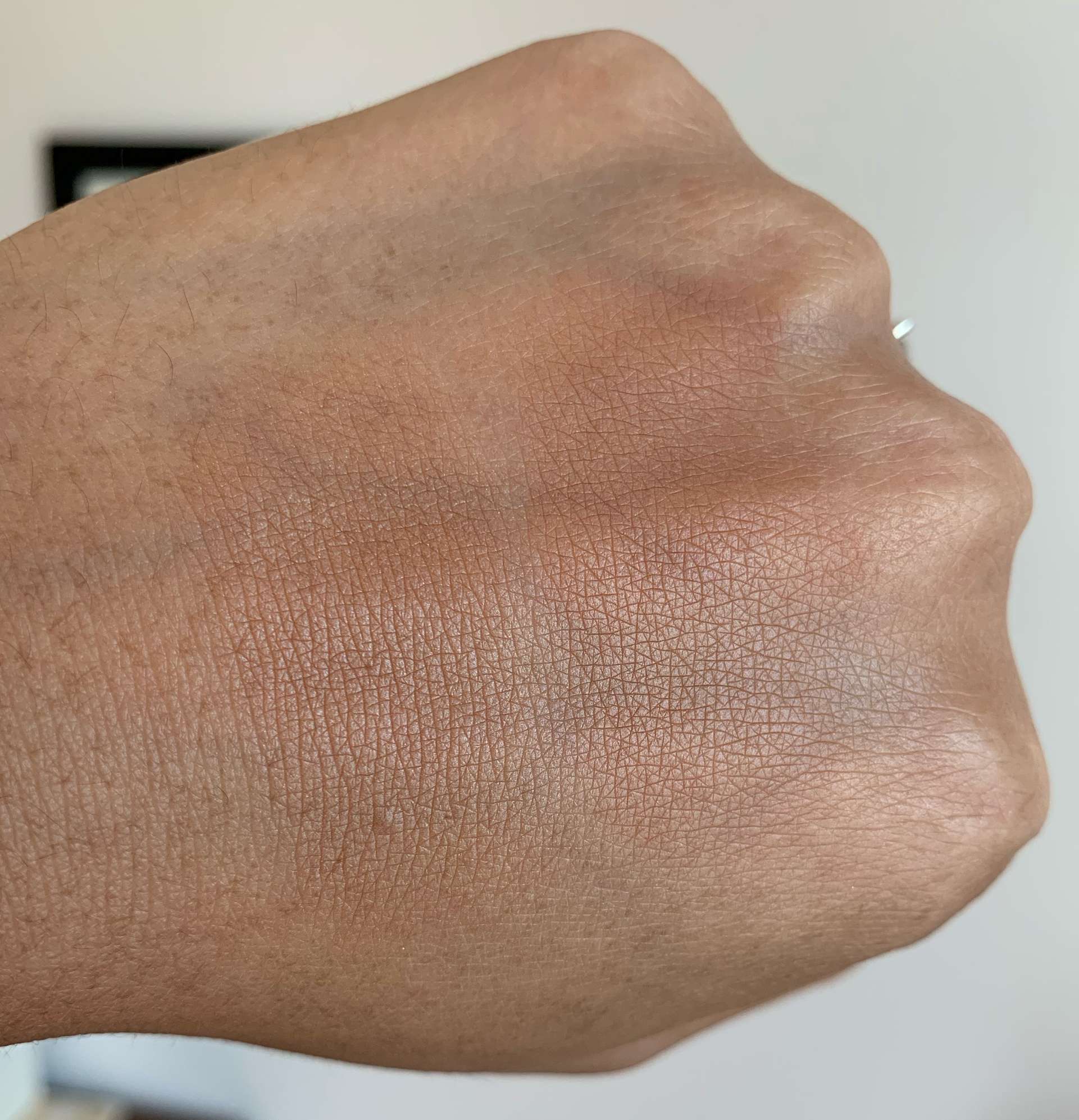 MAC Sun Soaked Strip Bronzer and NARS Somoa Matte Bronzer Swatches on Medium Dark Skin