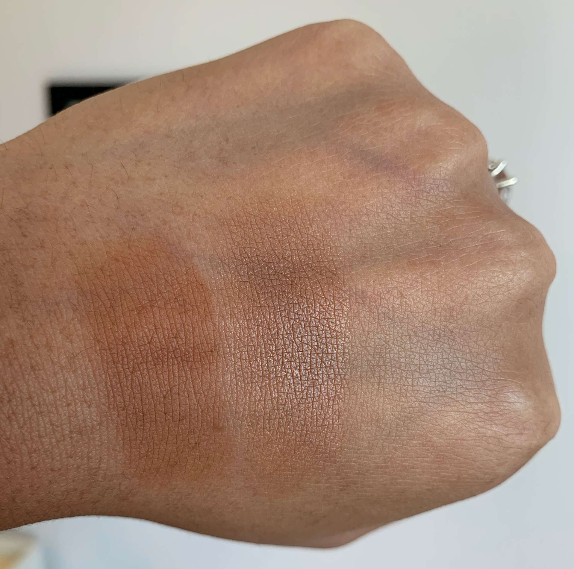 Coloured Raine Cinna-Bae Bronzer and MAC Sun Soaked Strip Bronzer Swatches on Medium Dark Skin