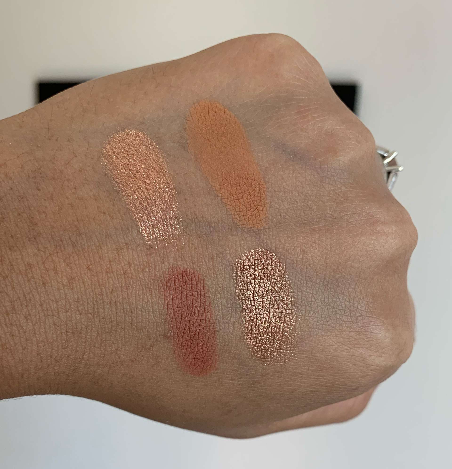 Sigma Beauty Ambiance Eyeshadow Palette Swatches on Medium Dark Skin