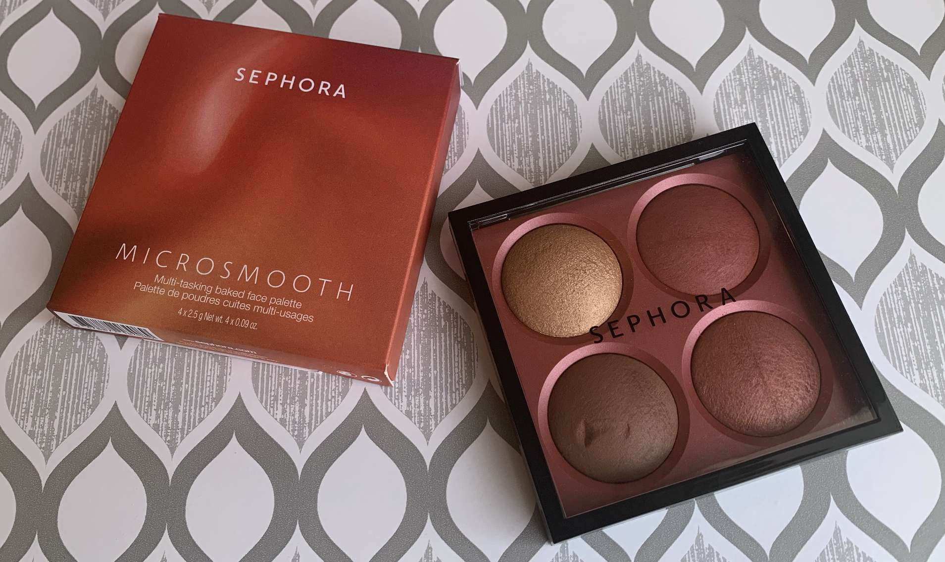 Sephora Microsmooth Multi-tasking Baked Face Palette in Captivate Swatches