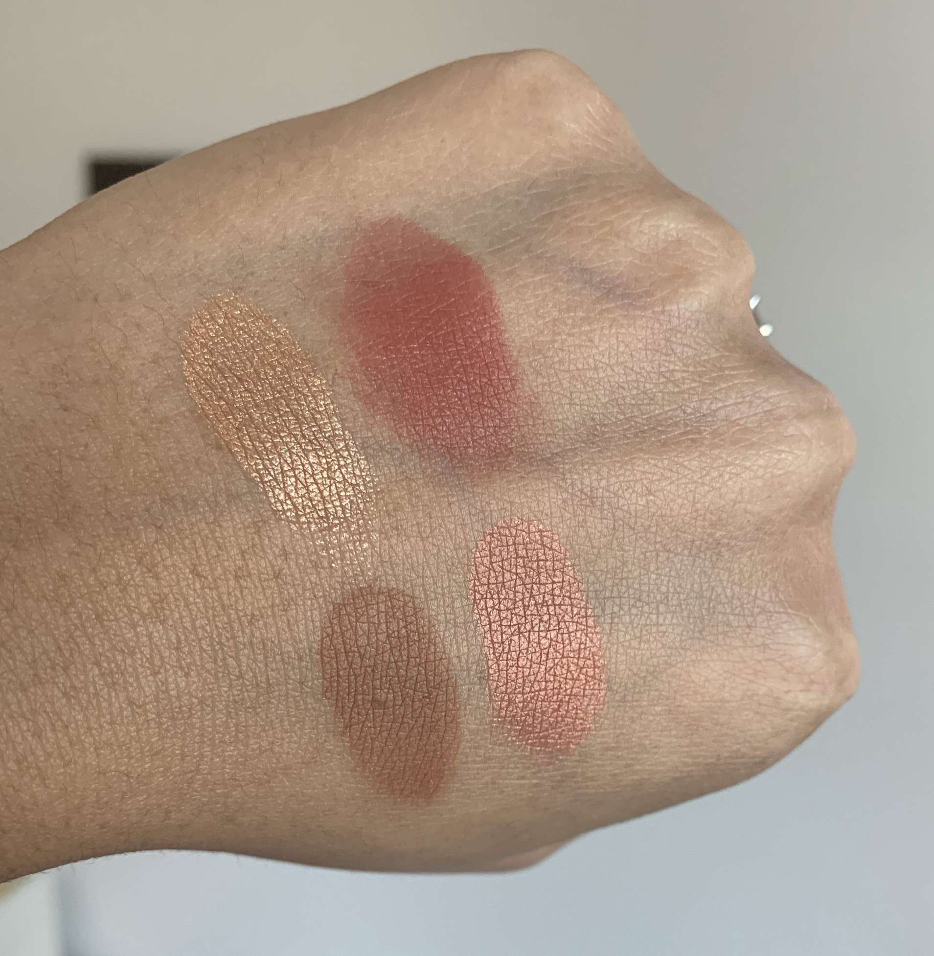 Sephora Microsmooth Multi-tasking Baked Face Palette in Captivate Swatches on Medium Dark Skin