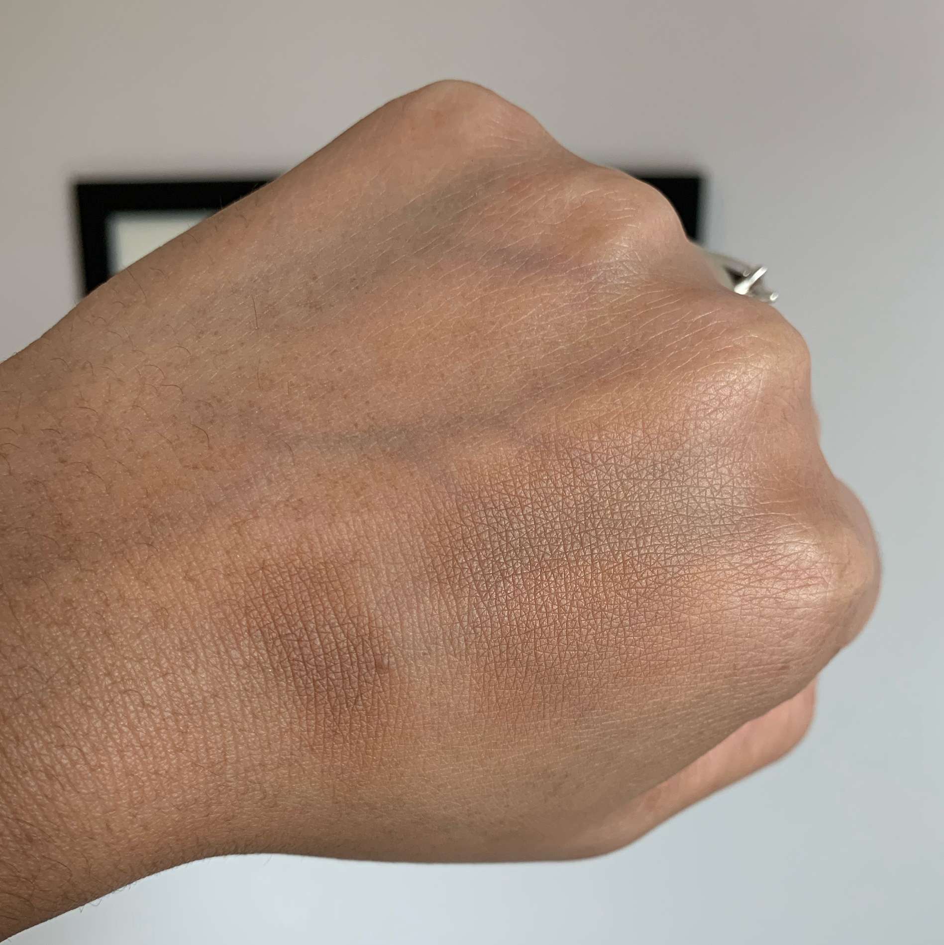 Estee Lauder Double Wear Matte Powder Foundation 5W1 Bronze Swatch on Medium Dark Skin