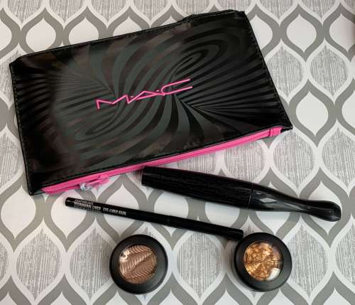 MAC Now You See Me Extra Dimension Eye Kit Golden Swatches on Medium Dark Skin