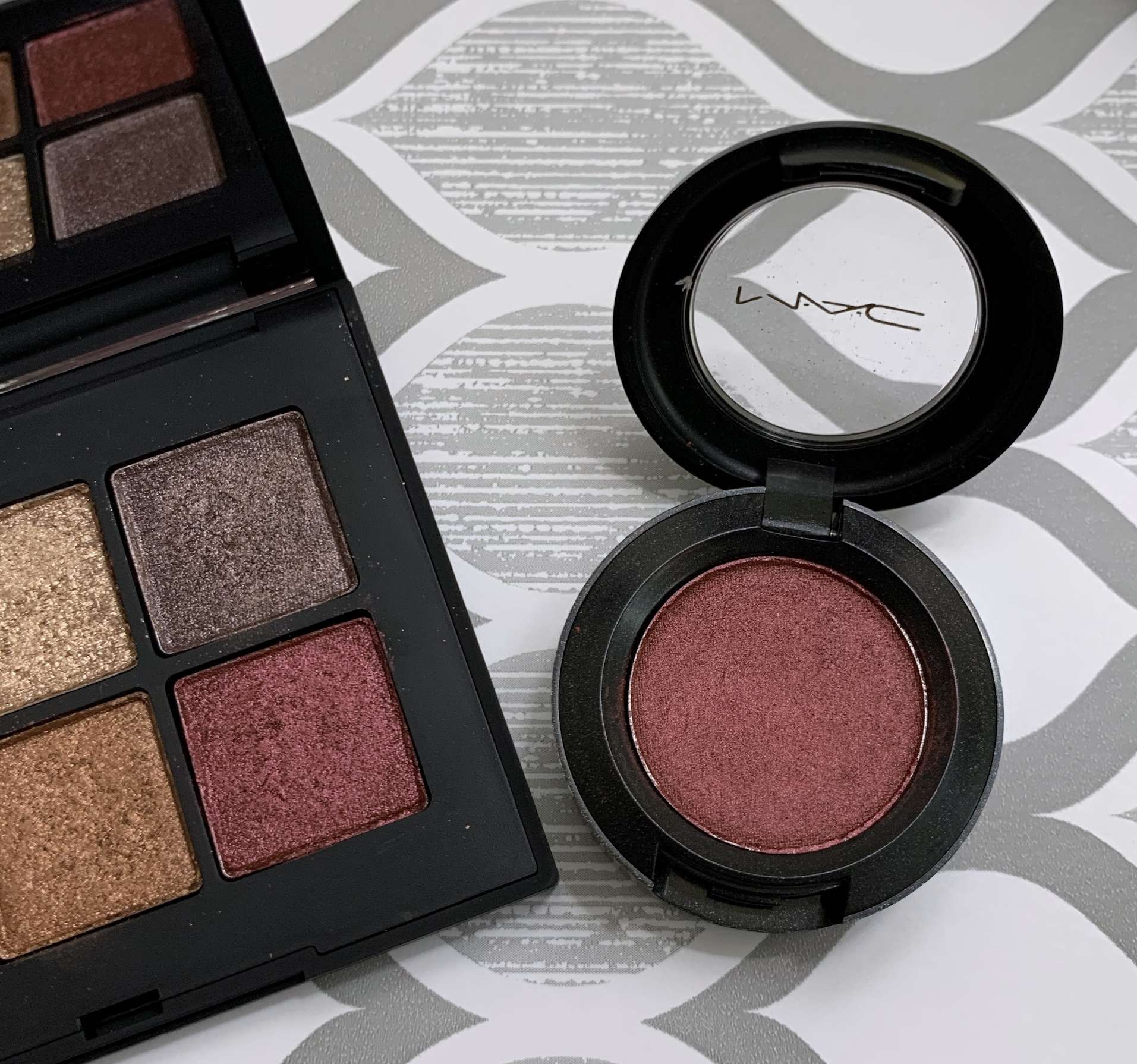 NARS Mulberry Eyeshadows and MAC Dare To Diva Dupes Swatches