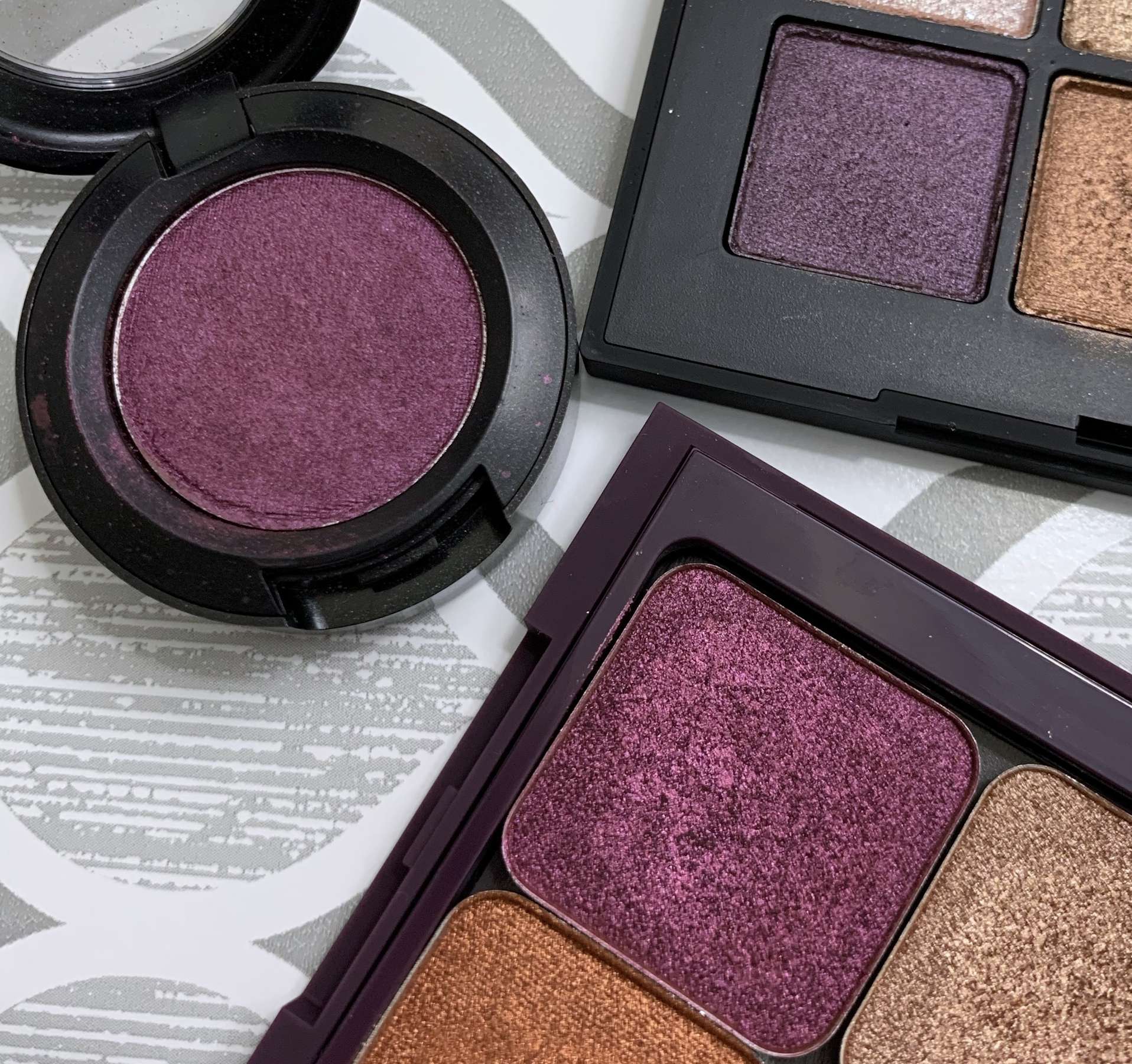 MAC Hollywood Heroine, NARS Gold Souk, and Makeup Geek Mystical Foiled Eyeshadow Swatches