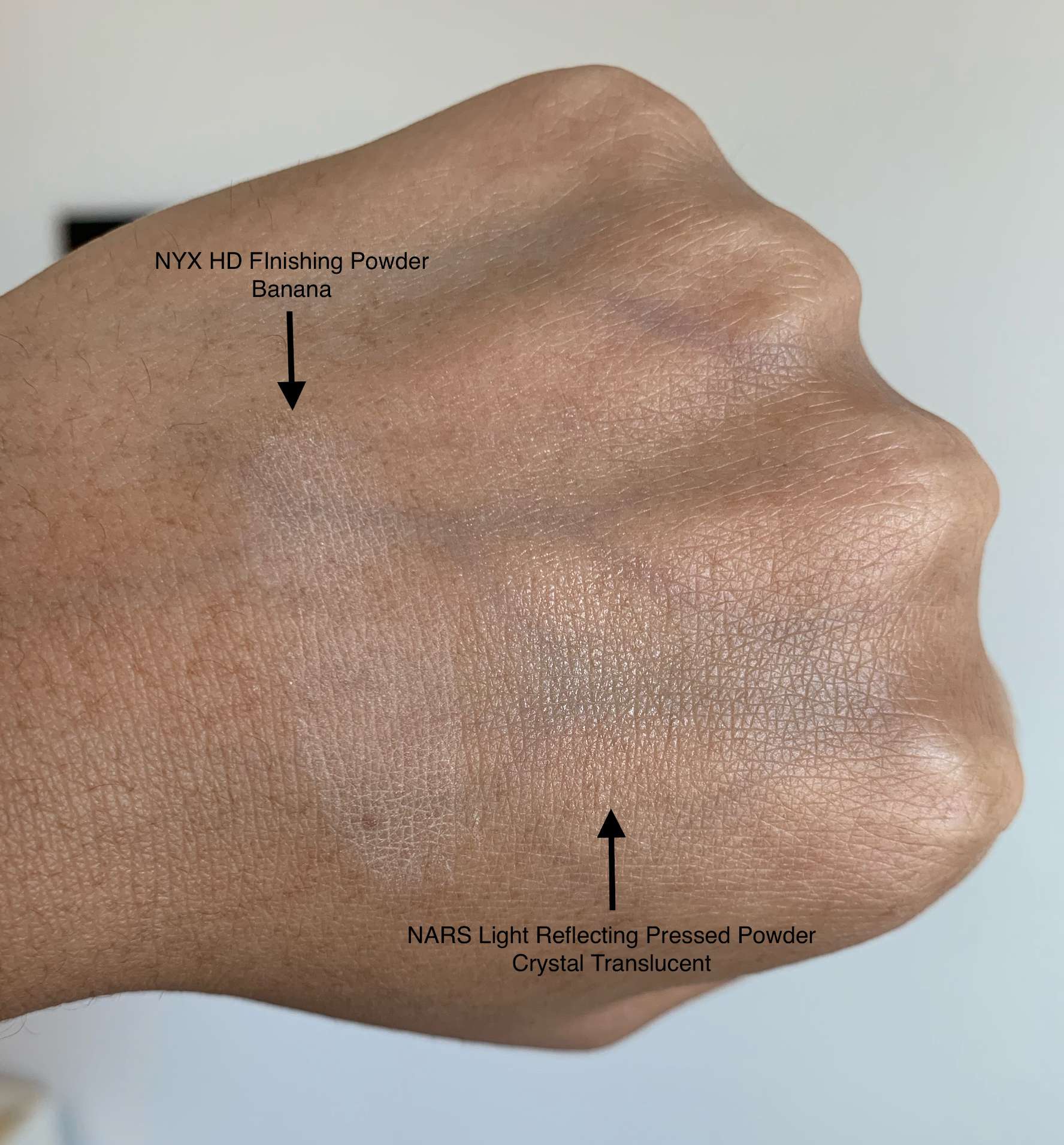 NYX HD Finishing Powder Banana Review and Swatch on Medium Dark Skin