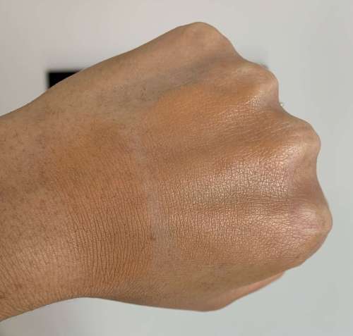 Estee Lauder Double Wear 4W4 Hazel and MAC Face and Body C5 Swatches on Medium Deep Skin