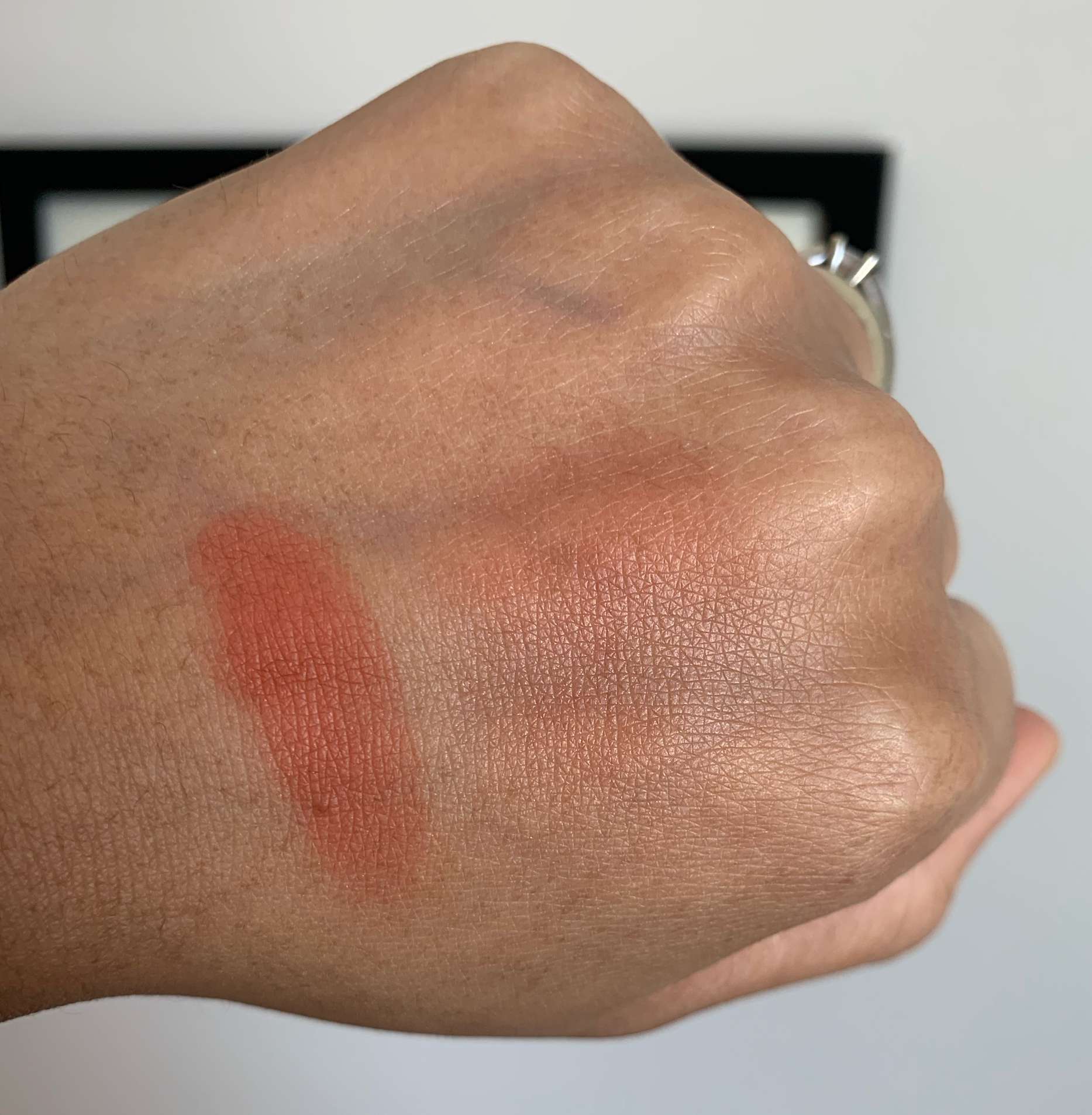 NARS Powder Blush Liberte Swatch on Medium Dark Skin