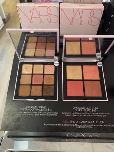 NARS Orgasm Rising Eyeshadow Palette Swatches and Orgasm Four Play Blush Quad Swatches