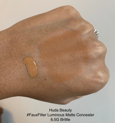 Huda Beauty #FauxFilter Luminous Matte Concealer 6.5G Brittle Swatch Medium Dark Skin
