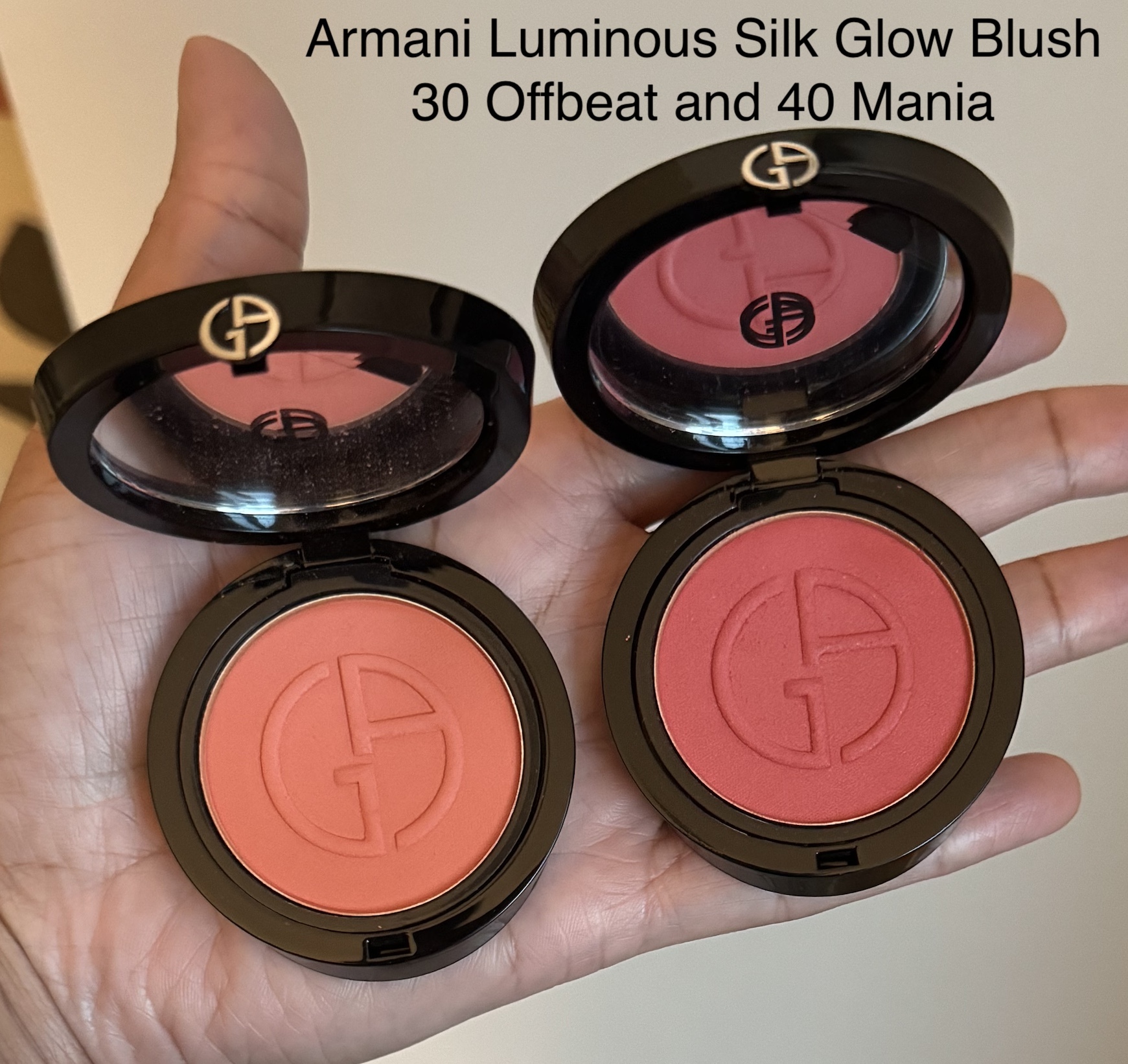 Armani Luminous Silk Glow Blush Swatches 30 Offbeat 40 Mania