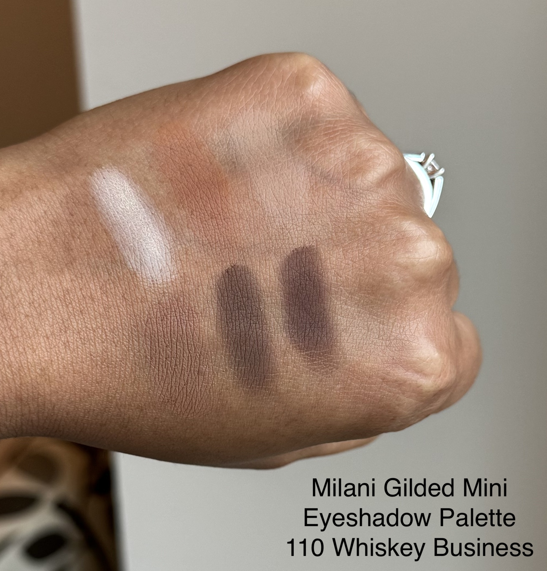 Milani Gilded Mini Eyeshadow Palette 110 Whiskey Business Review Swatches Medium Dark Skin