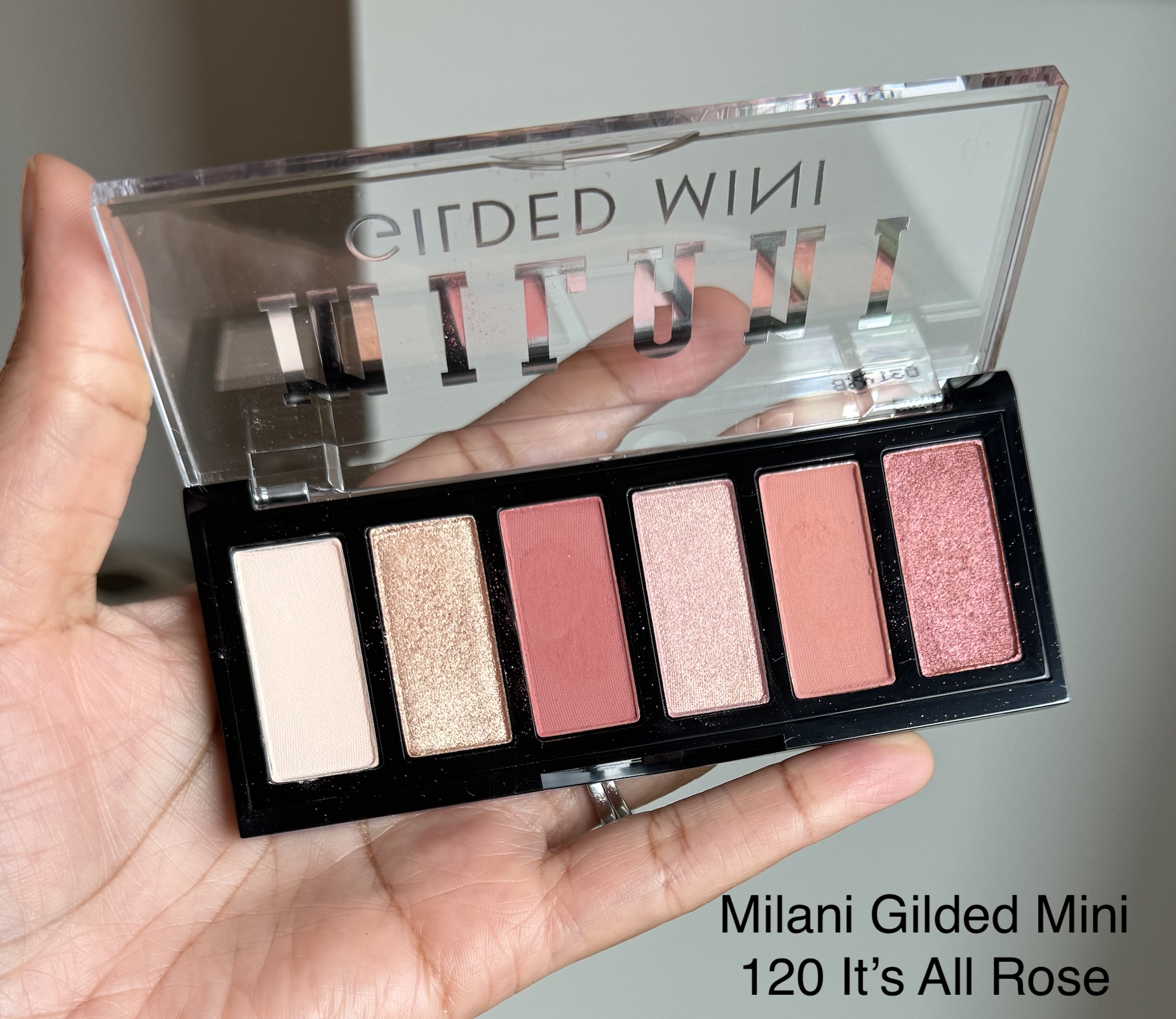 Milani Gilded Mini Eyeshadow Palette 120 It's All Rose Review Swatches