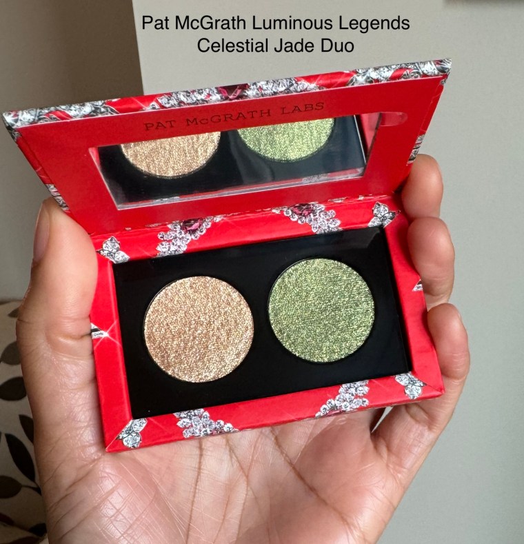 Pat McGrath Luminous Legends Eye Shadow Duo Celestial Jade Swatches Medium Dark Skin