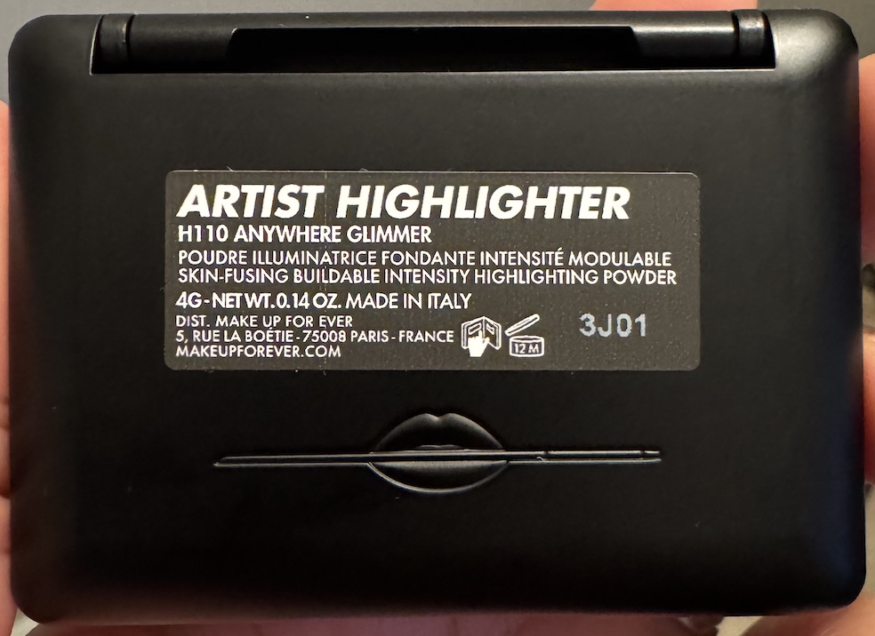 Makeup Forever (MUFE) Artist Highlighter H110 Anywhere Glimmer Swatch