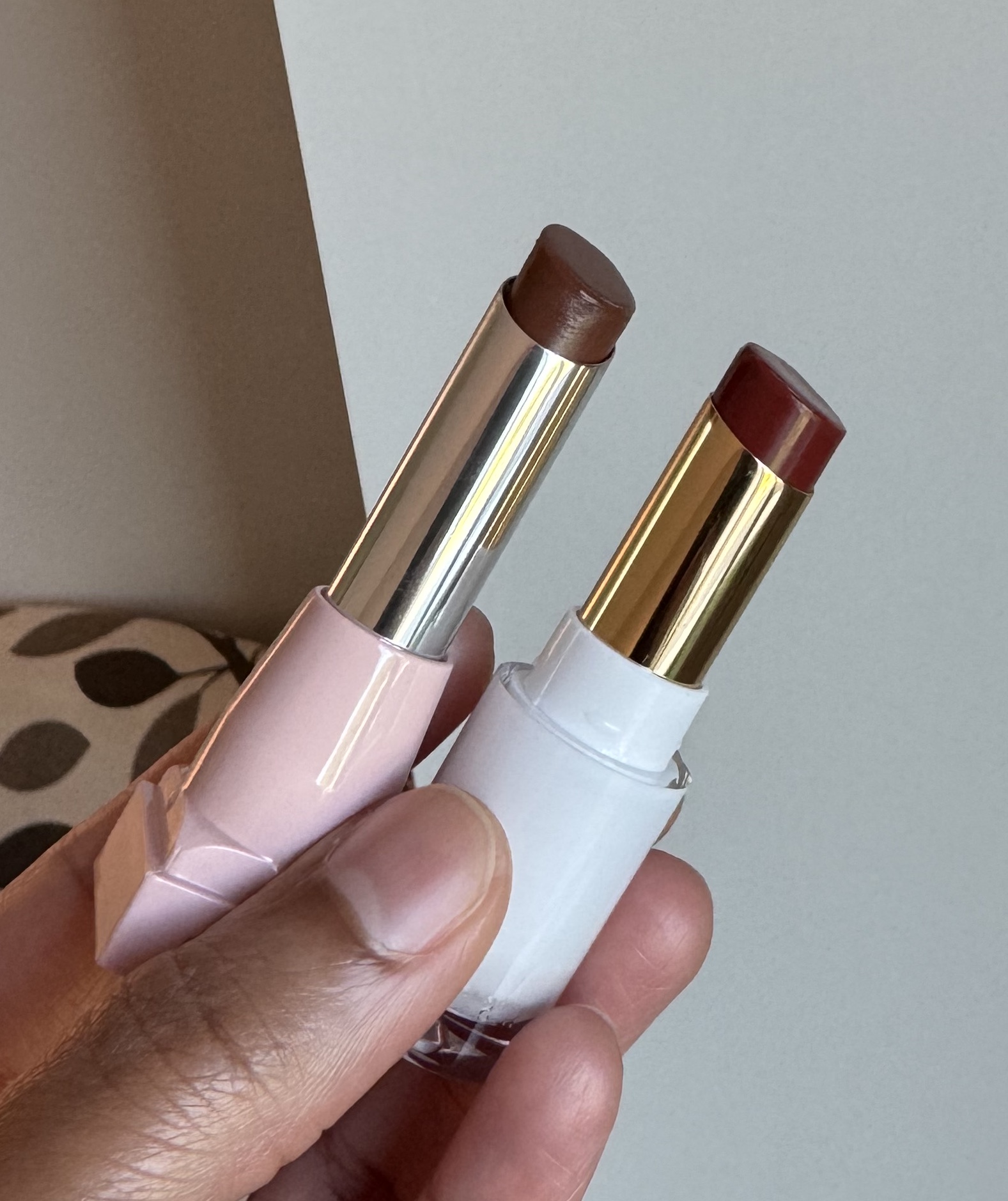 Maybelline Lifter Glaze Lip Balm Latte Crush and Revlon Super Lustrous Glass Shine Spiced Wine