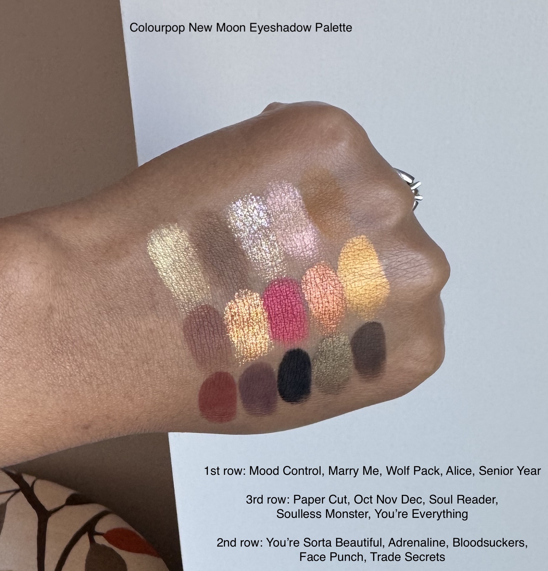 Colourpop New Moon Eyeshadow Palette Review and Swatches Medium Dark Skin