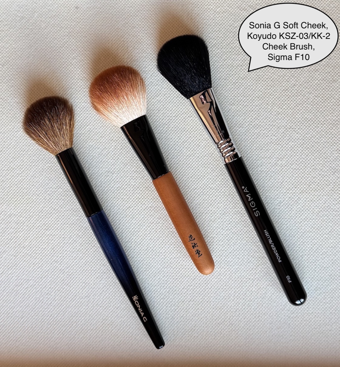 Koyudo KSZ-03/KK-2 Cheek Brush Review vs Sonia G Soft Cheek and Sigma F10