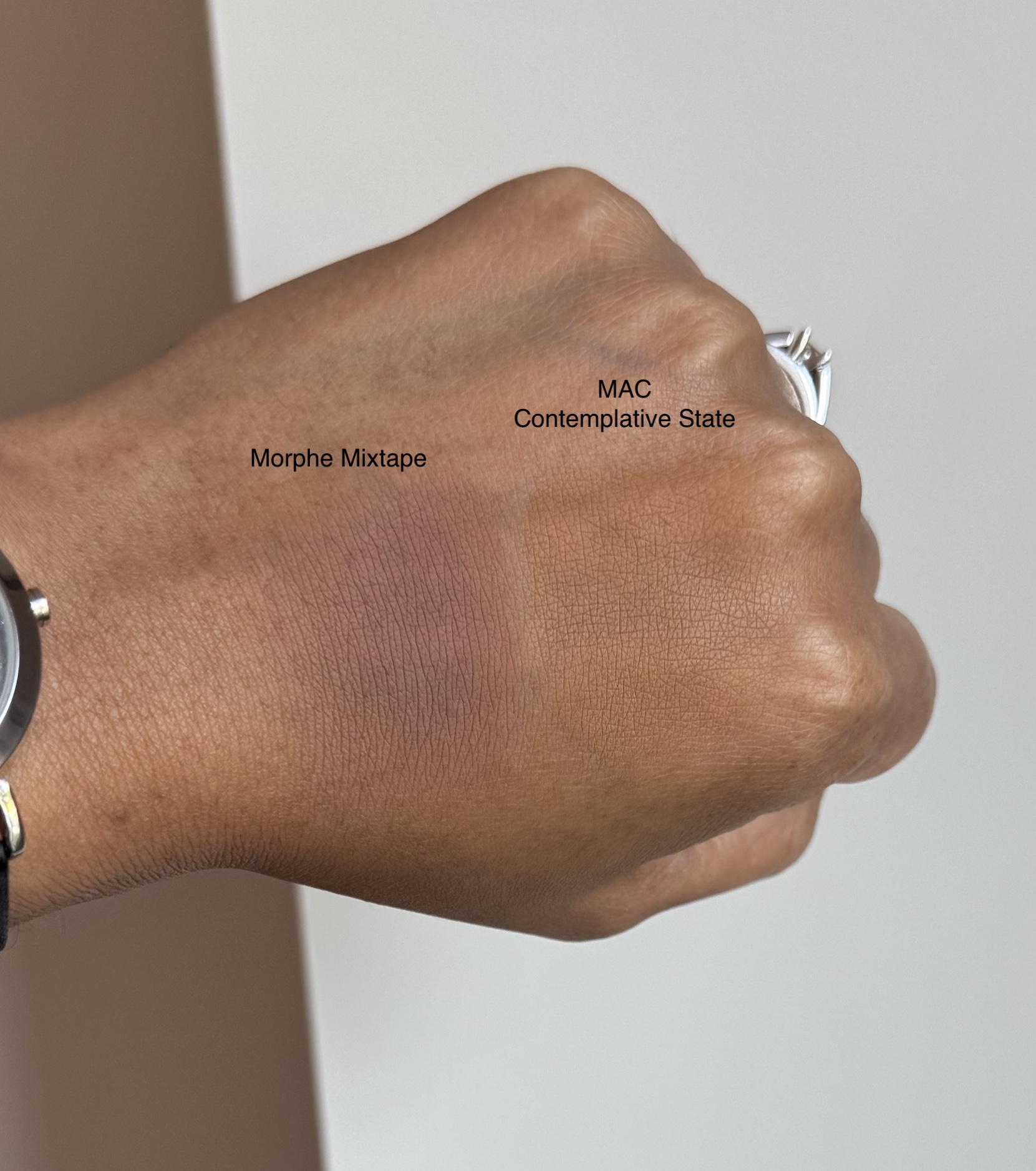 Morphe Solo Artist Priming Cream Eyeshadow Mixtape and MAC Paint Pot Contemplative State Blended Swatches