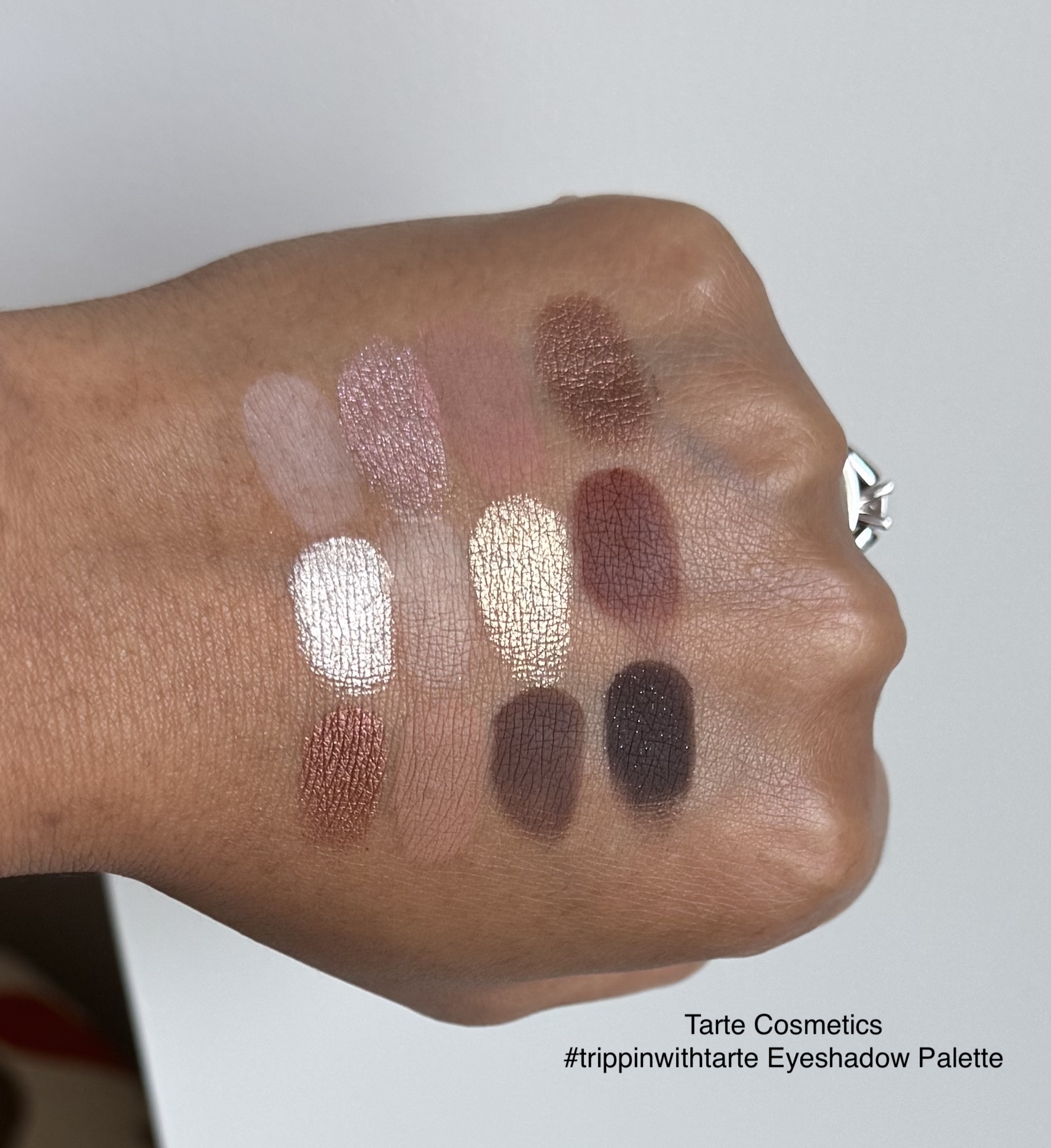 Tarte #trippinwithtarte Eyeshadow Palette Review Swatches Medium Dark Skin