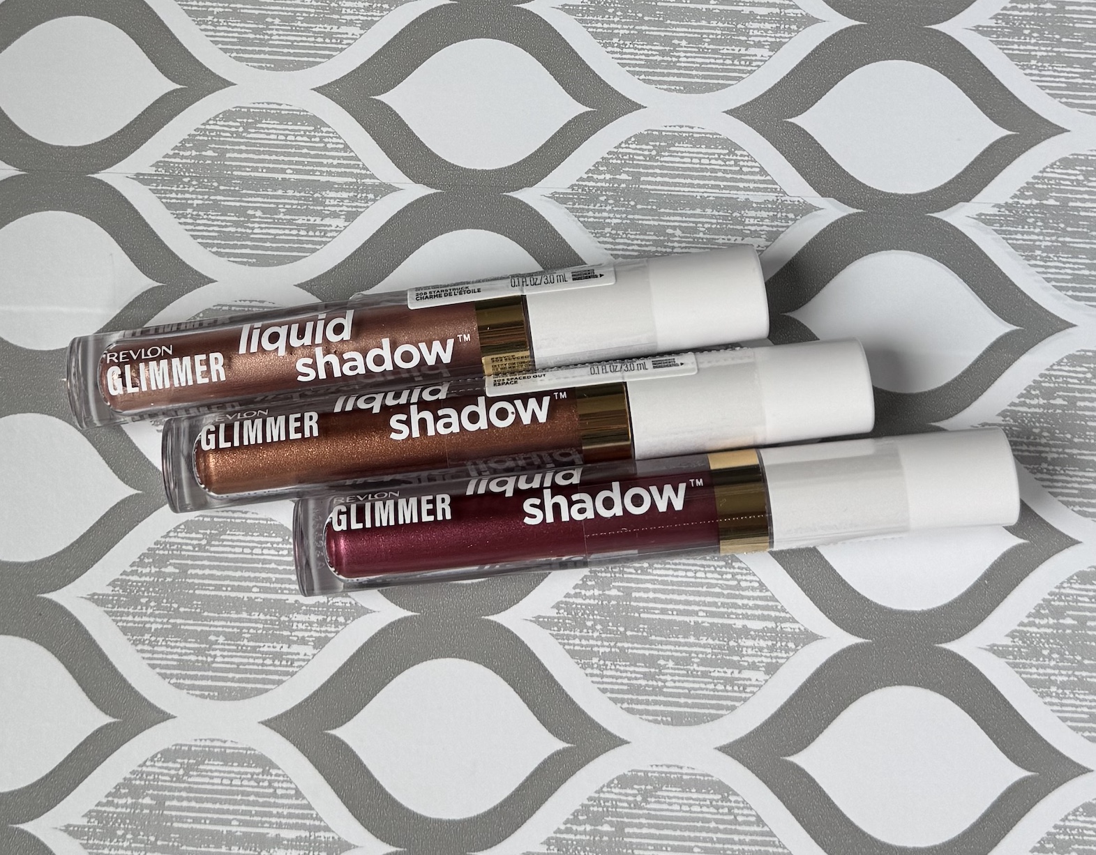 Revlon Glimmer Liquid Eyeshadows Starstruck, Spaced Out, In Your Orbit Review and Swatches