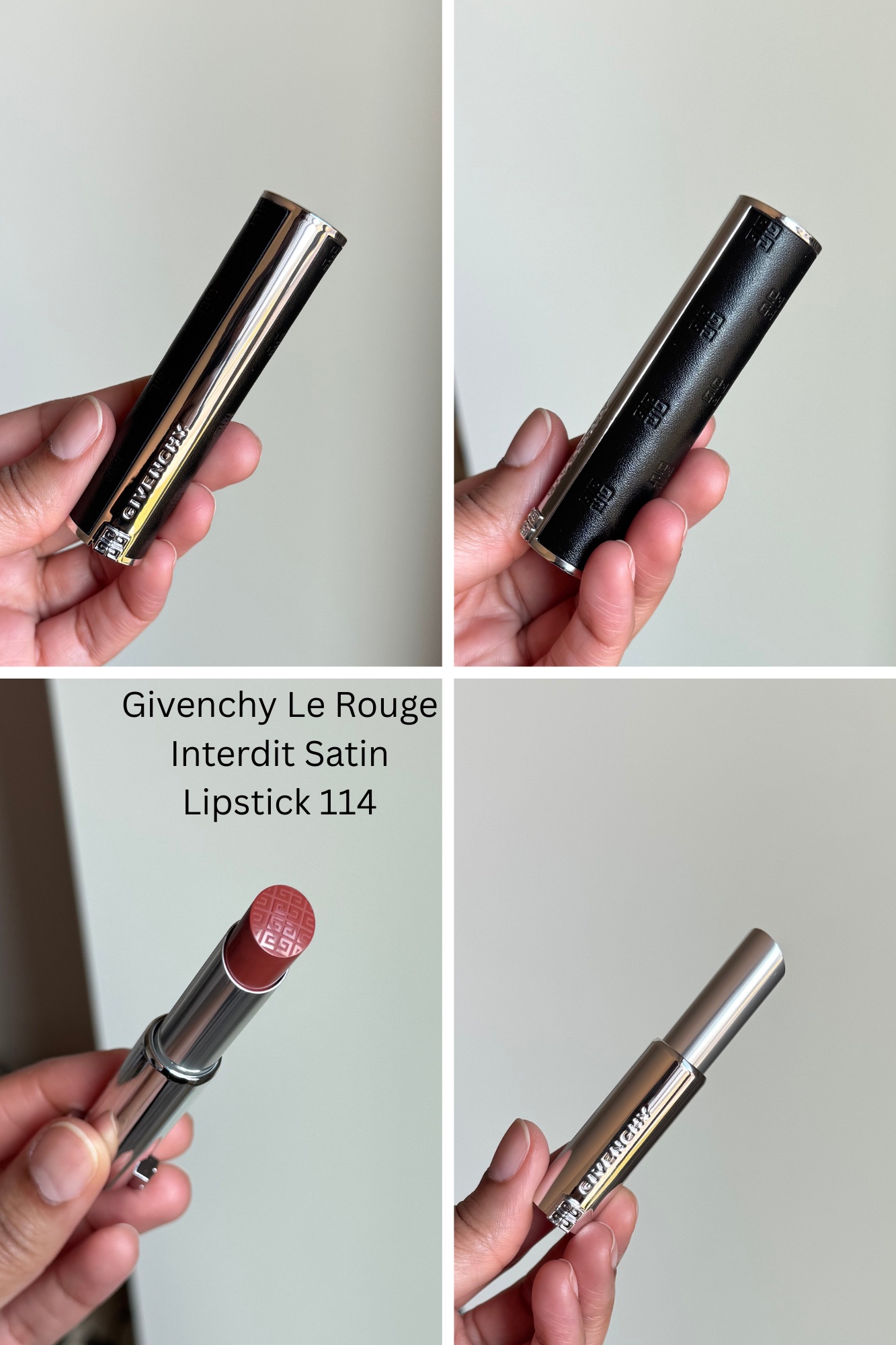 Givenchy Le Rouge Interdit Satin Lipstick 114 Swatch Medium Dark Skin