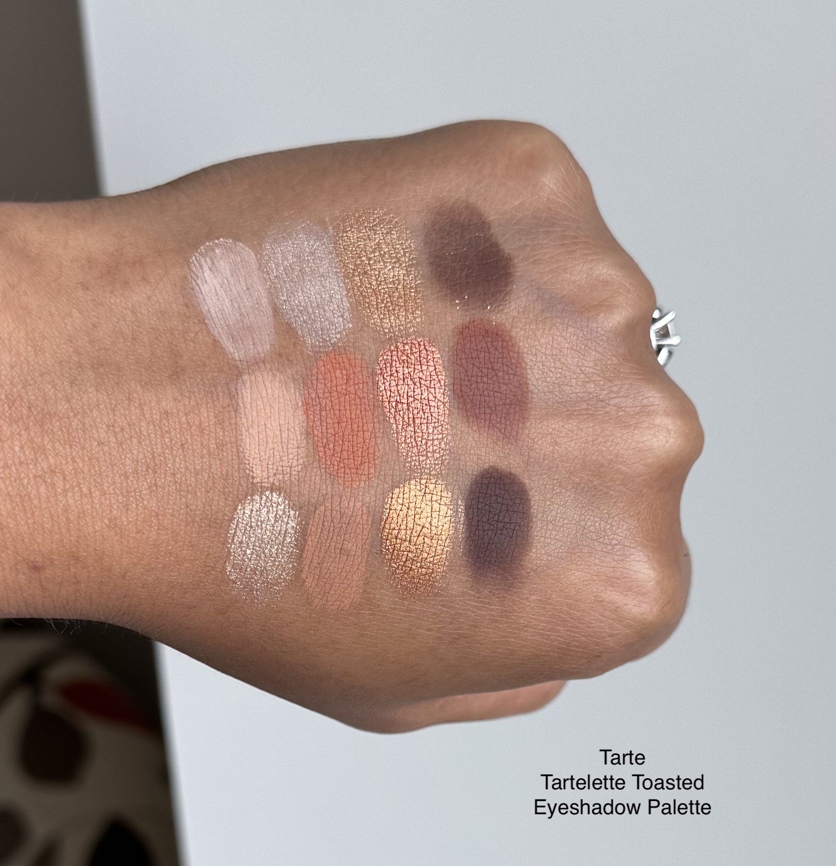 Tarte Tartelette Toasted Eyeshadow Palette Swatches Medium Dark Skin woc