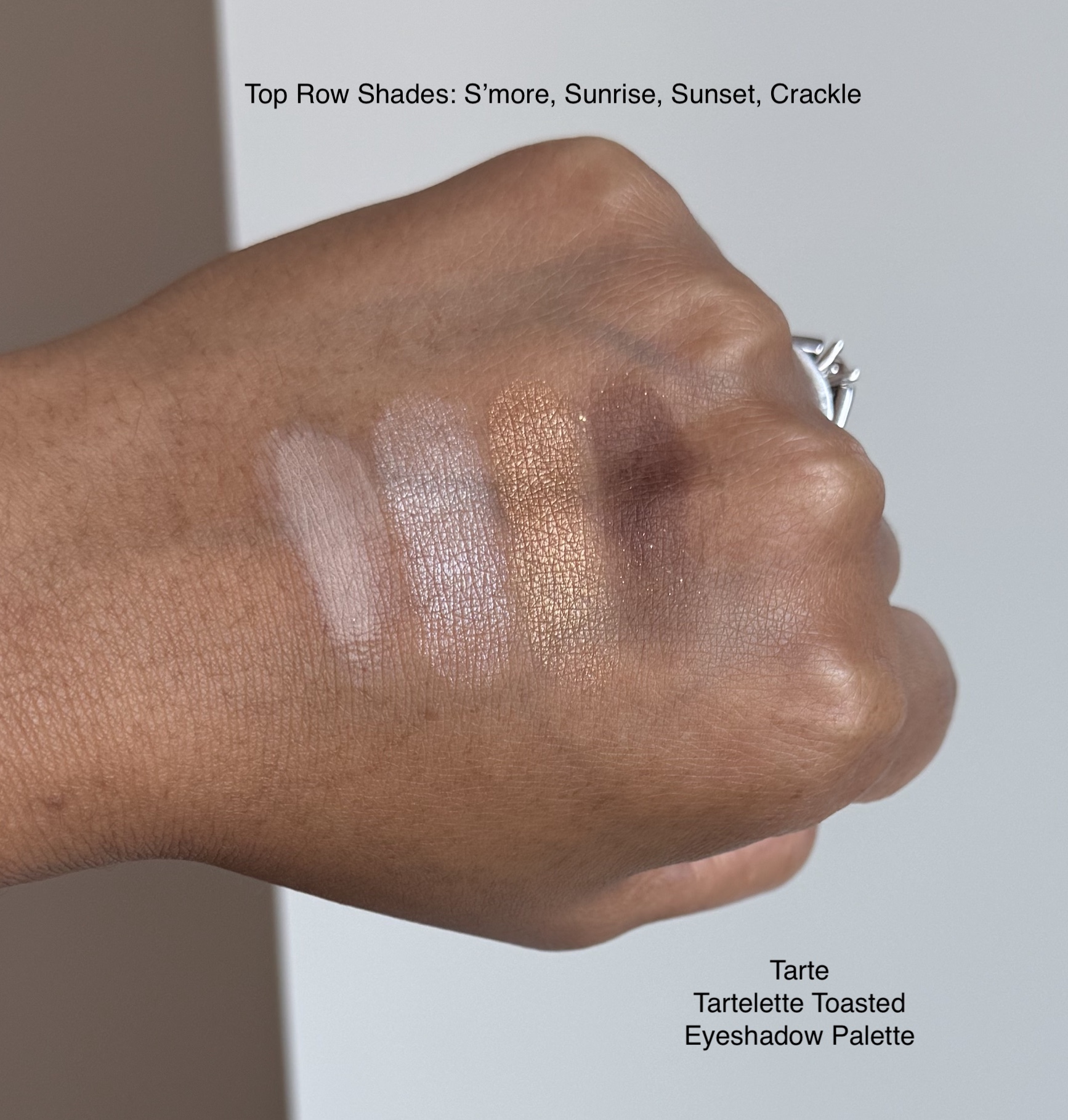 Tarte Tartelette Toasted Eyeshadow Palette Swatches Medium Dark Skin woc