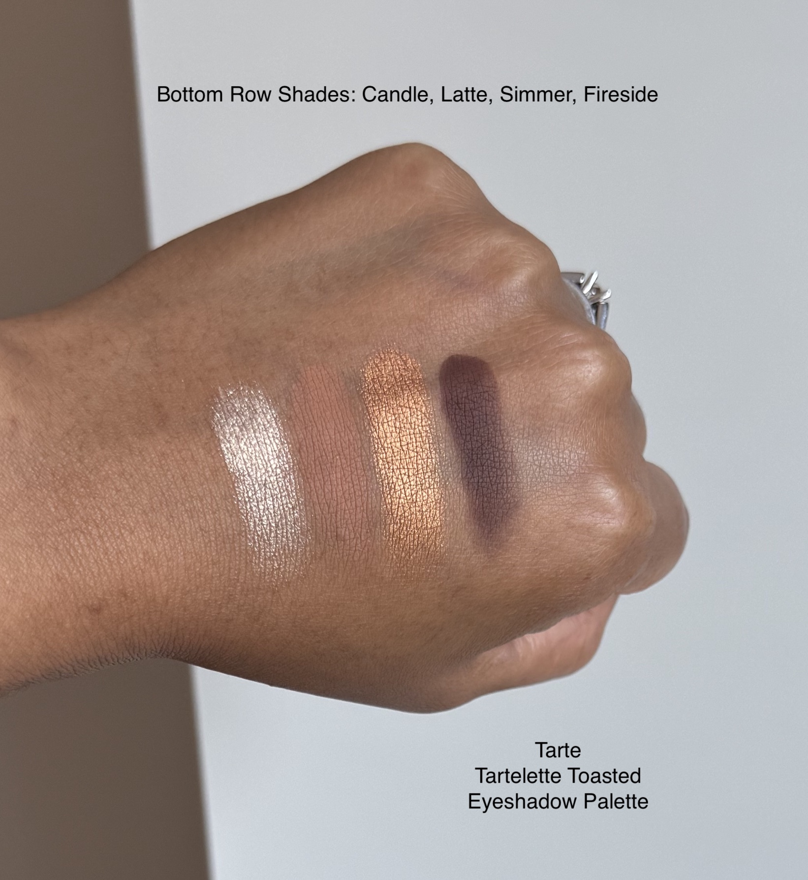 Tarte Tartelette Toasted Eyeshadow Palette Swatches Medium Dark Skin woc