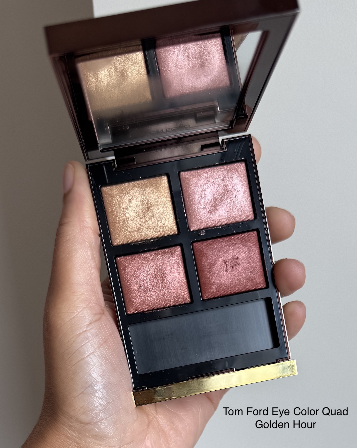 Tom Ford Eye Color Quad Eyeshadows Golden Hour Review Swatches Medium Dark Skin woc