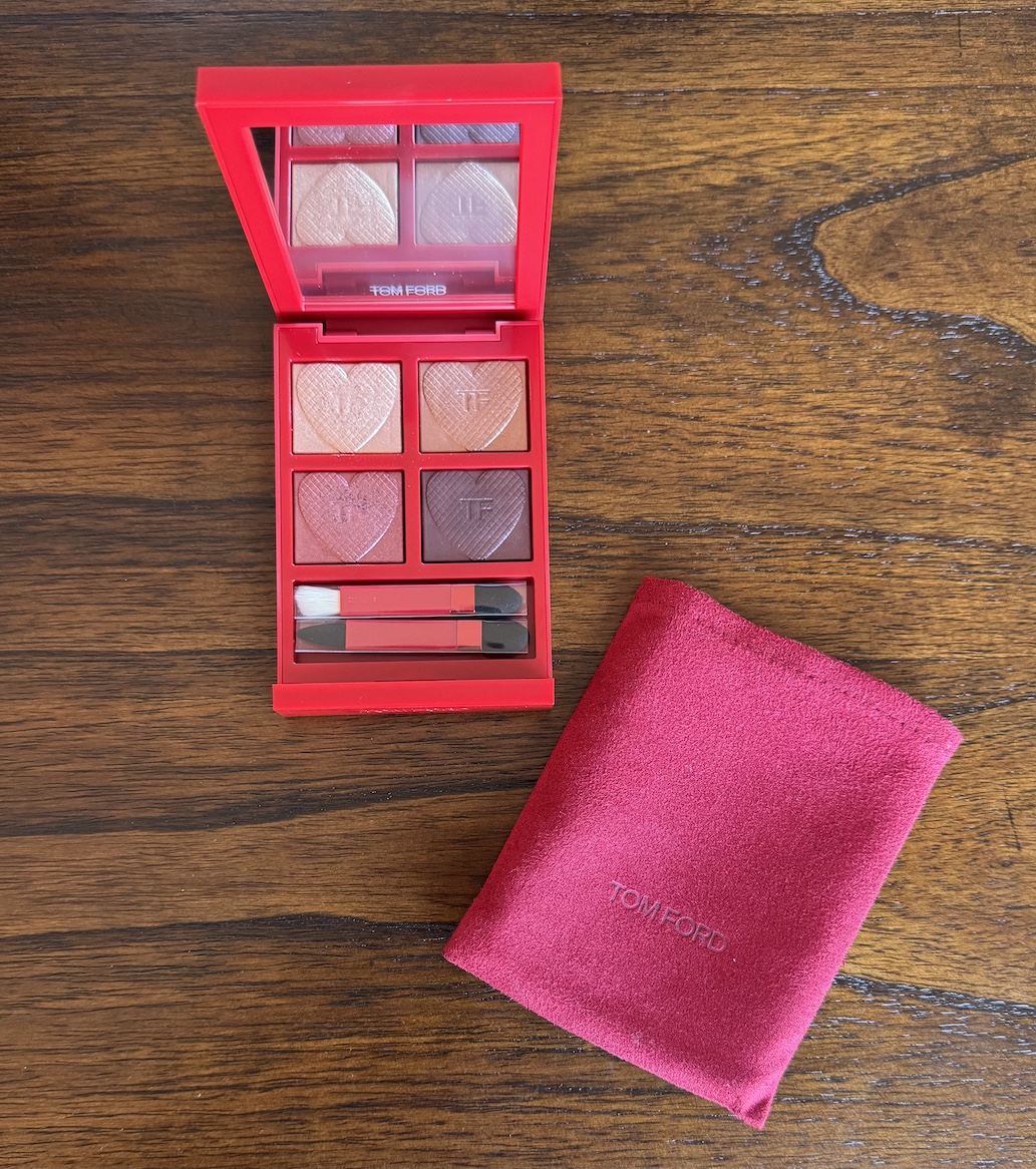 Tom Ford Eye Color Quad Eyeshadows Honeymoon, Golden Hour, Peach Dawn Swatches Medium Dark Skin woc