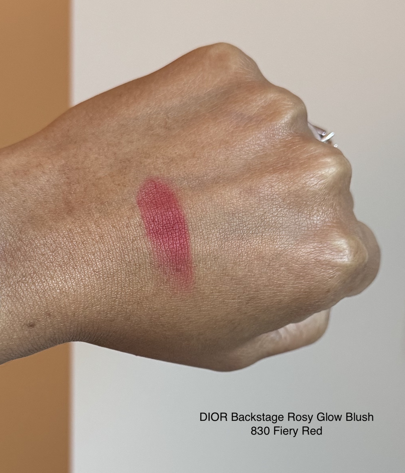 DIOR Backstage Rosy Glow Blush 830 Fiery Red Review Swatch Medium Dark Skin