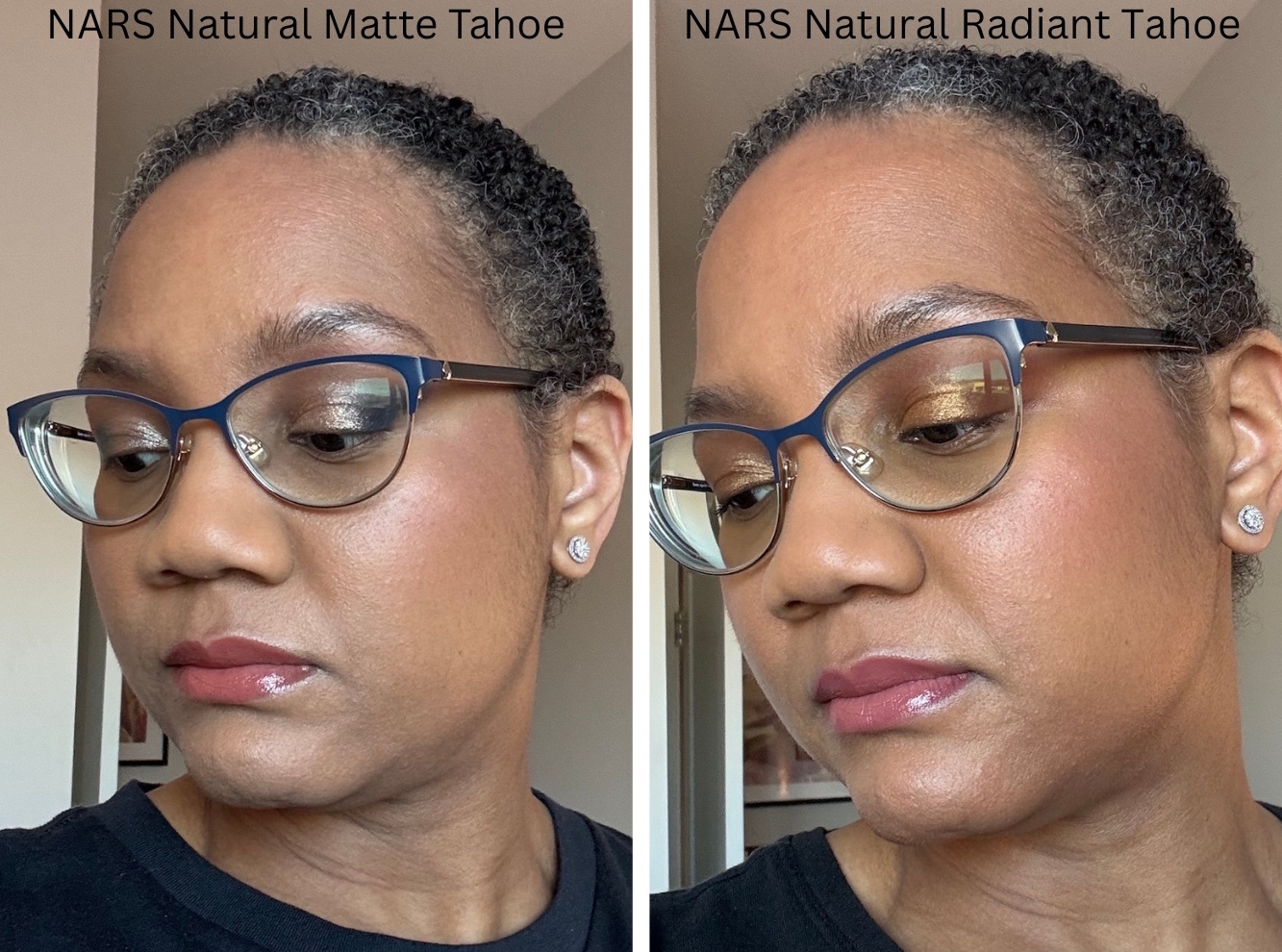 NARS Natural Radiant and Natural Matte Longwear Foundations Tahoe Comparison