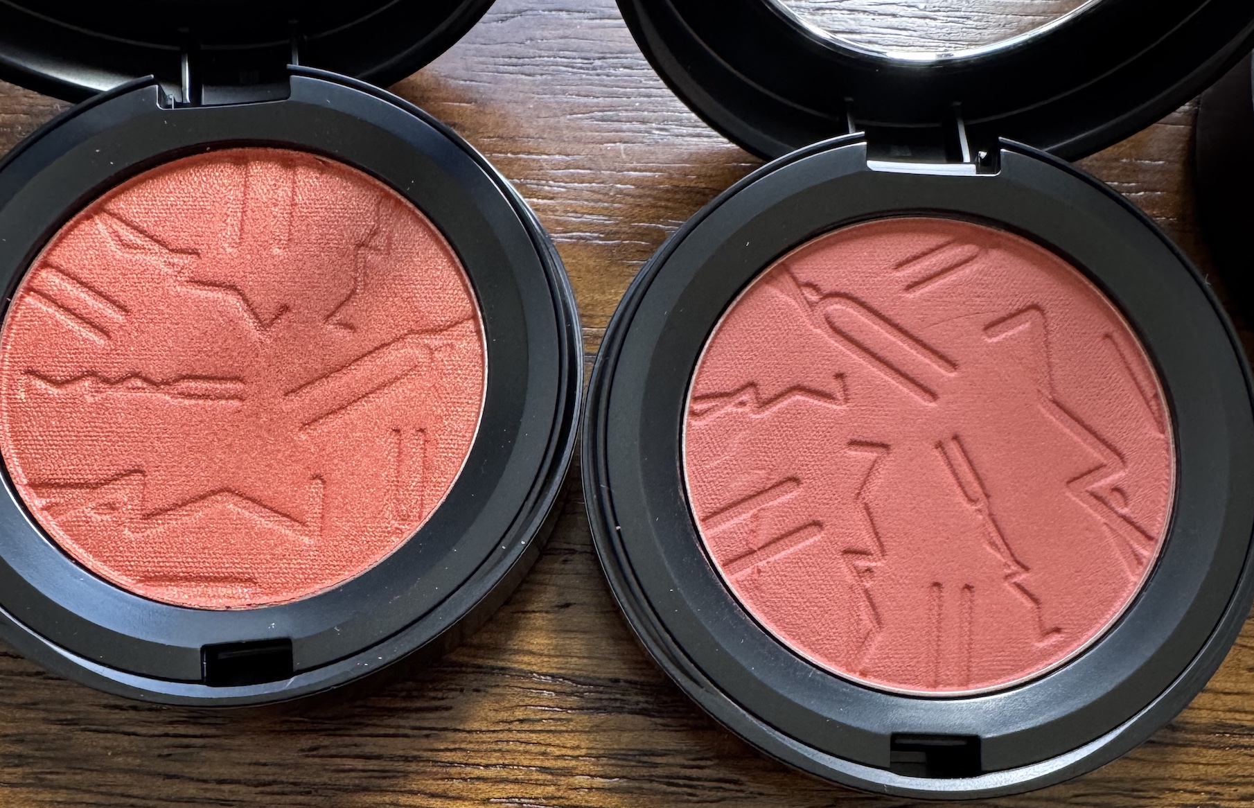 MAC CB96 and Cheeky Chili Skinfinish Colourstruck Blush Swatches Medium Dark Skin
